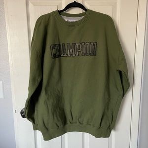 Green with Camo Champion sweatshirt crew neck